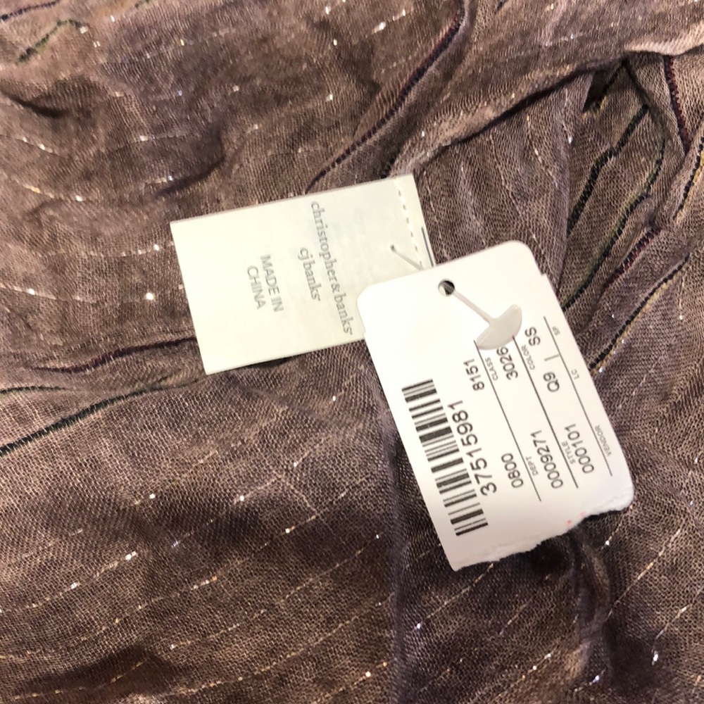 Christopher and Banks brown and silver scarf